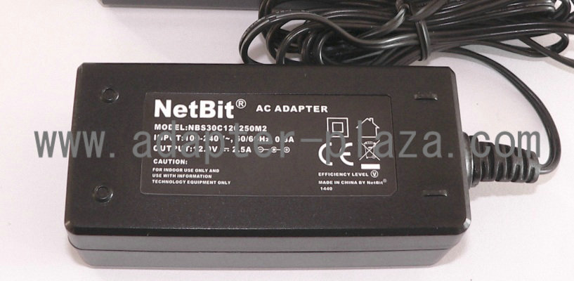 New NetBit NBS30C120250M2 AC-DC Adaptor 12V 2.5A Switching Power Supply 5.5*2.1mm - Click Image to Close
